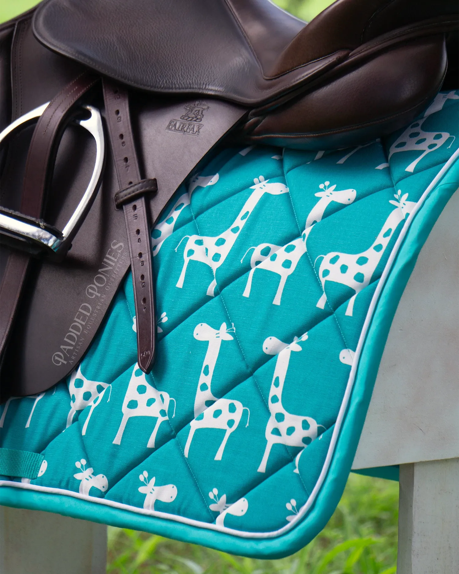 Custom Giraffes Saddle Pad