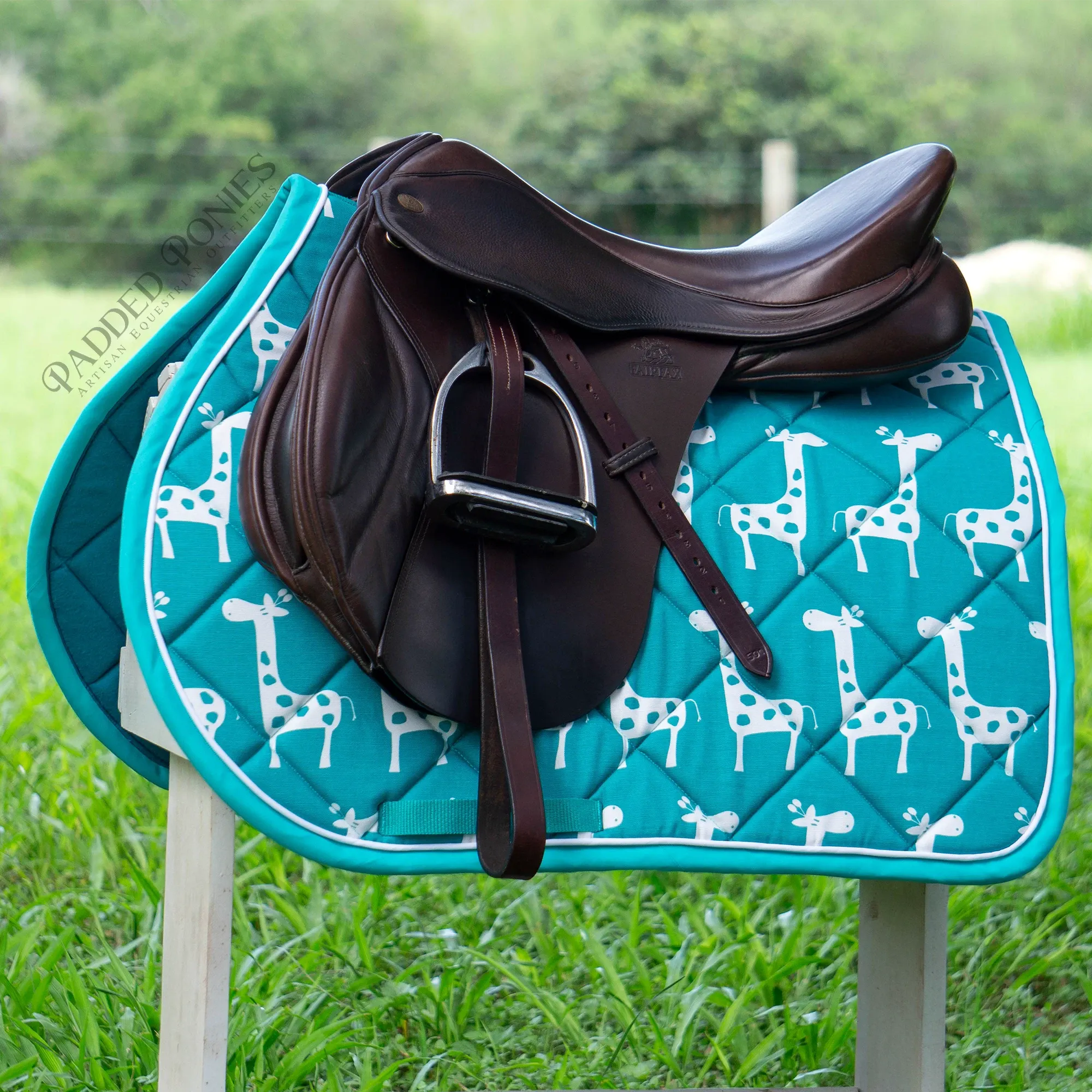 Custom Giraffes Saddle Pad