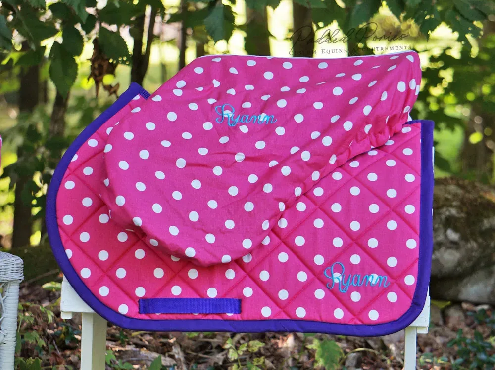 Custom Polka Dot Saddle Pad