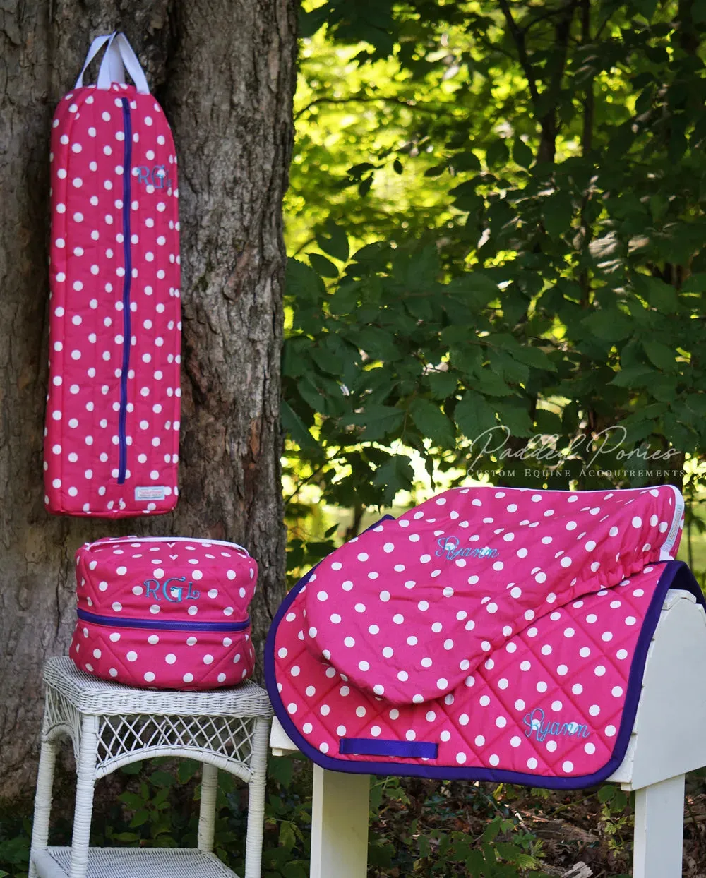 Custom Polka Dot Saddle Pad