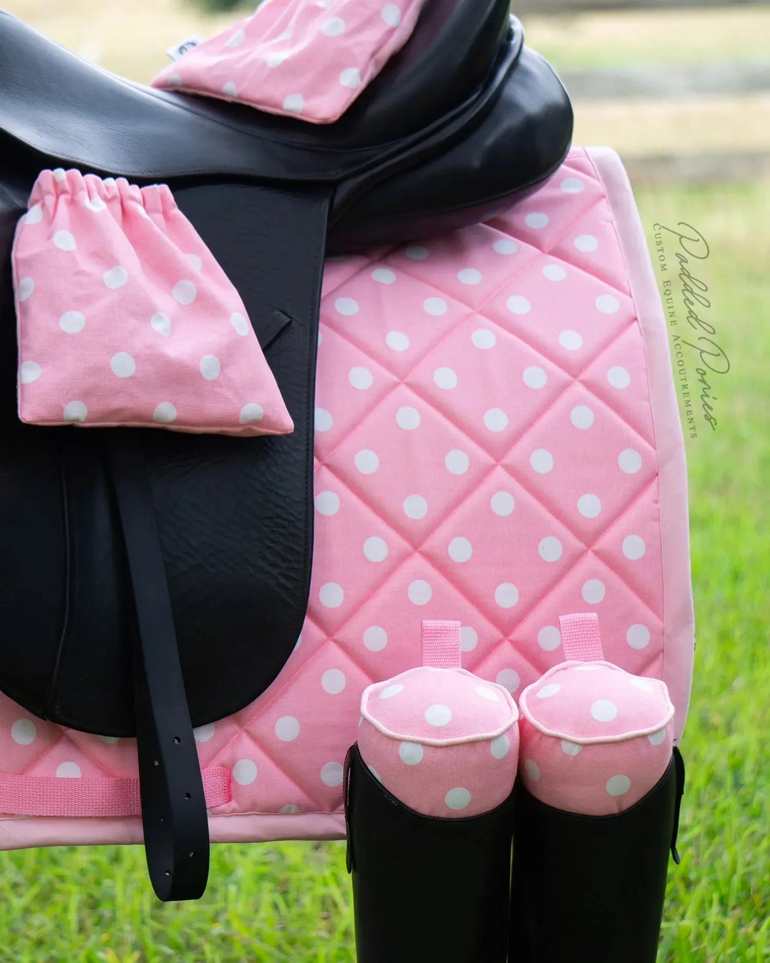 Custom Polka Dot Saddle Pad