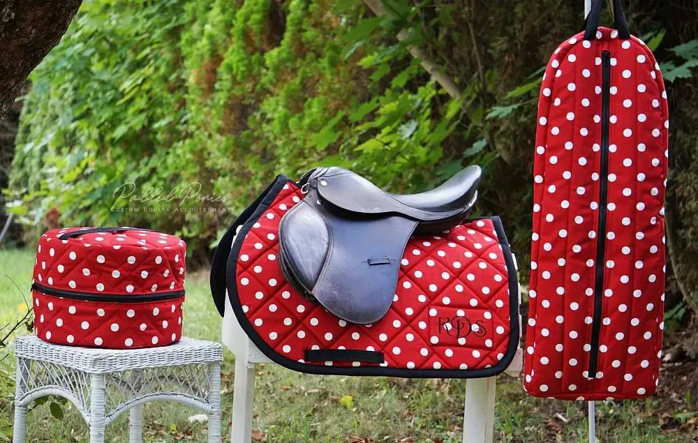 Custom Polka Dot Saddle Pad