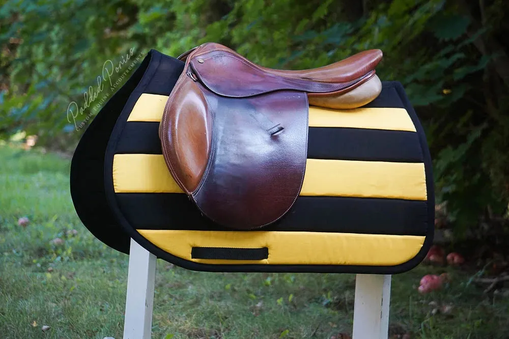 Custom Solid Color Stripes Saddle Pad