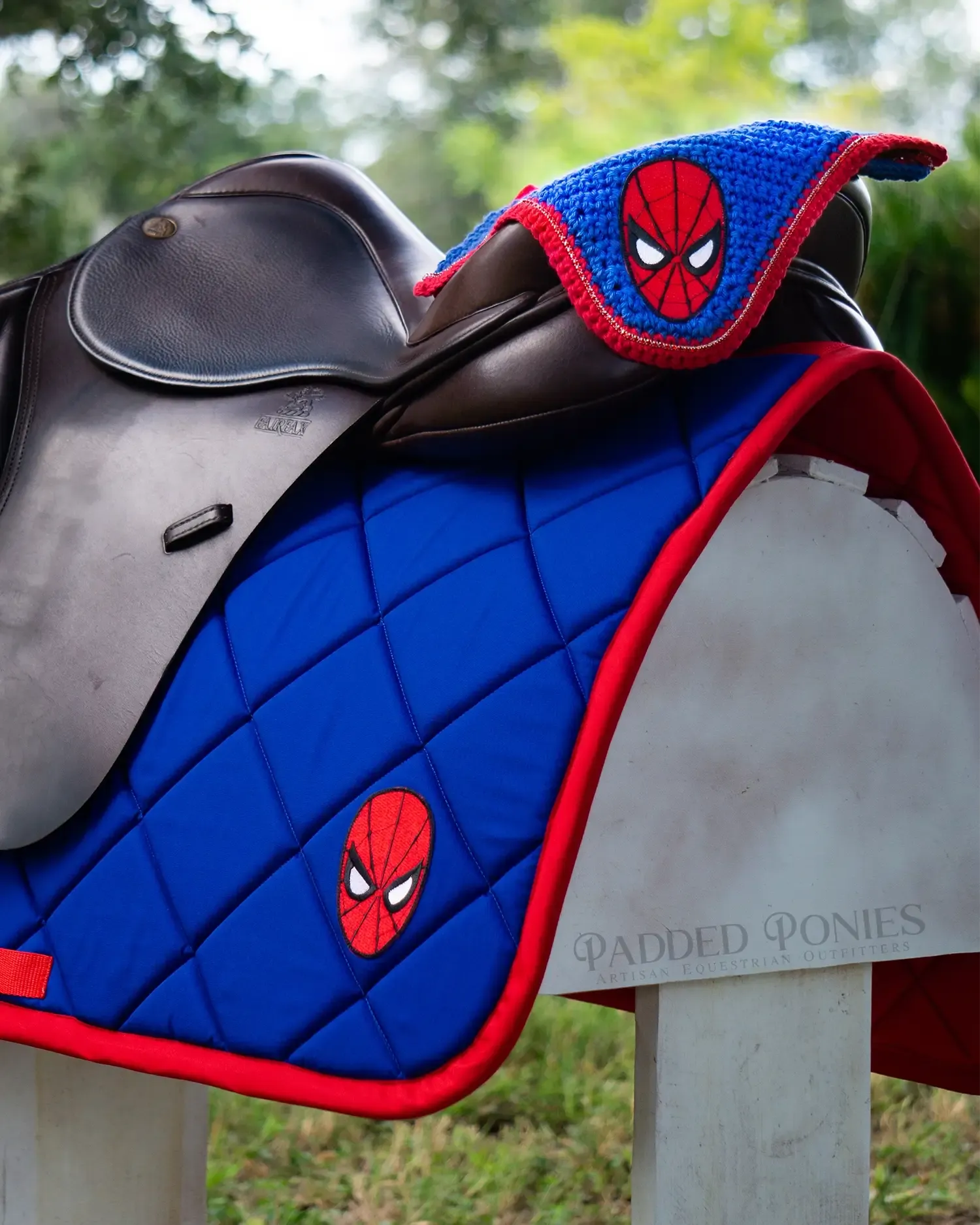 Custom Superheroes Patch Saddle Pad