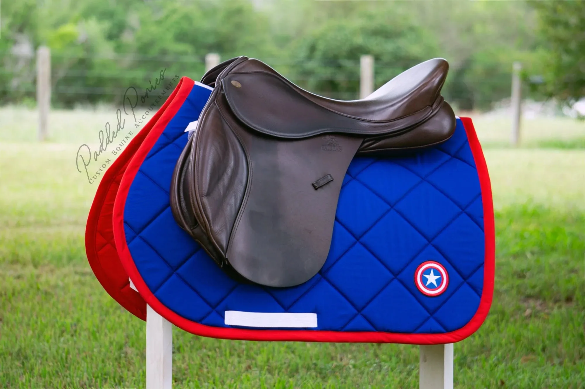 Custom Superheroes Patch Saddle Pad