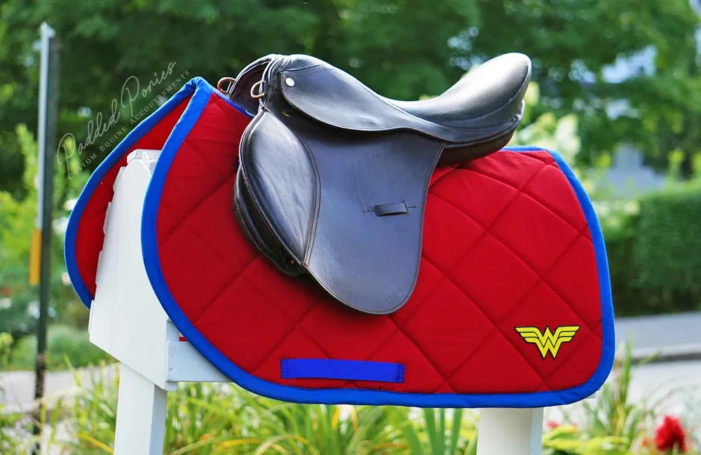 Custom Superheroes Patch Saddle Pad