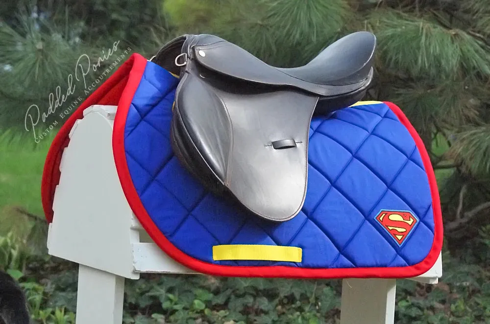 Custom Superheroes Patch Saddle Pad