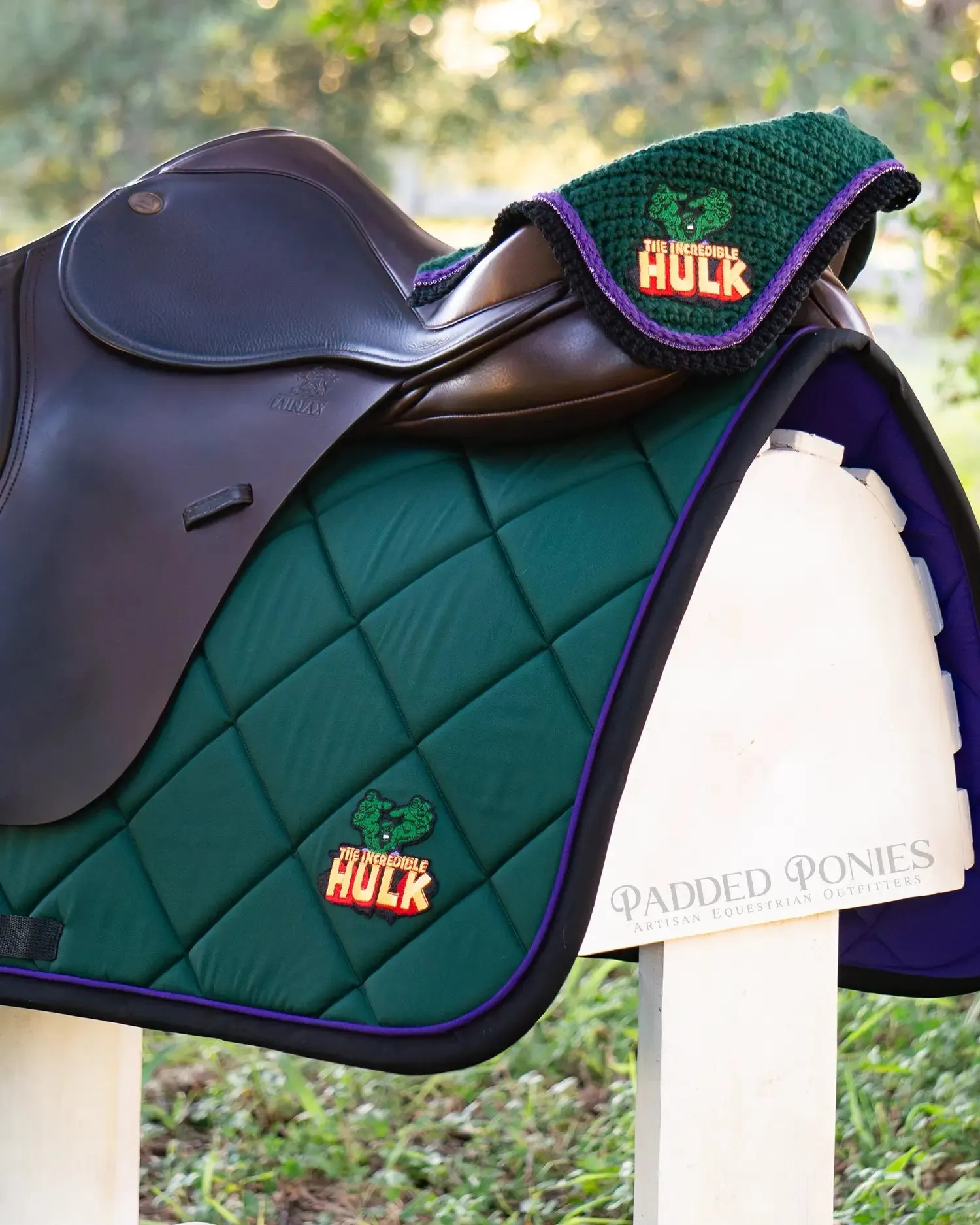 Custom Superheroes Patch Saddle Pad