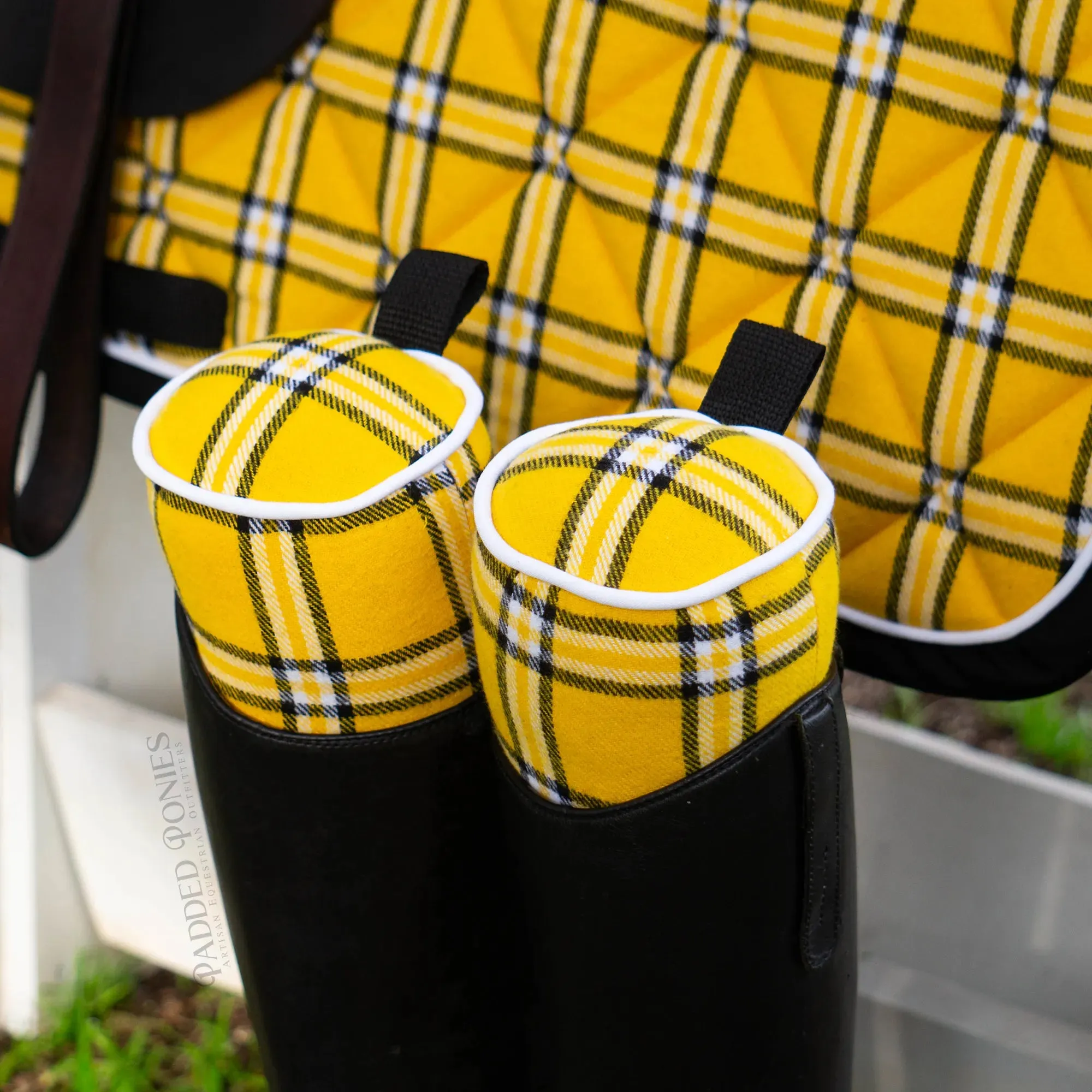 Custom Yellow Plaid Flannel Saddle Pad