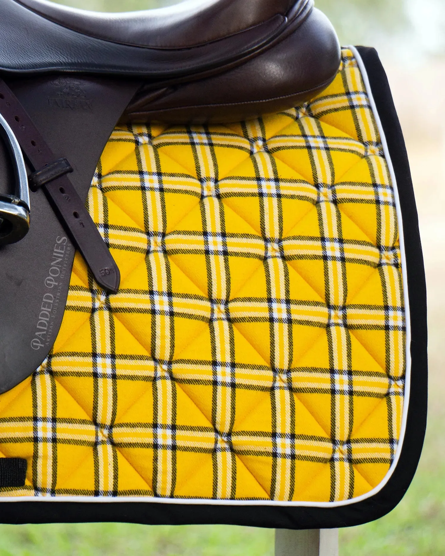 Custom Yellow Plaid Flannel Saddle Pad