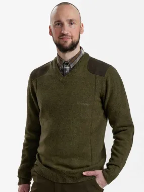 DEERHUNTER Sheffield Knit V-Neck Jumper - Mens - Cypress