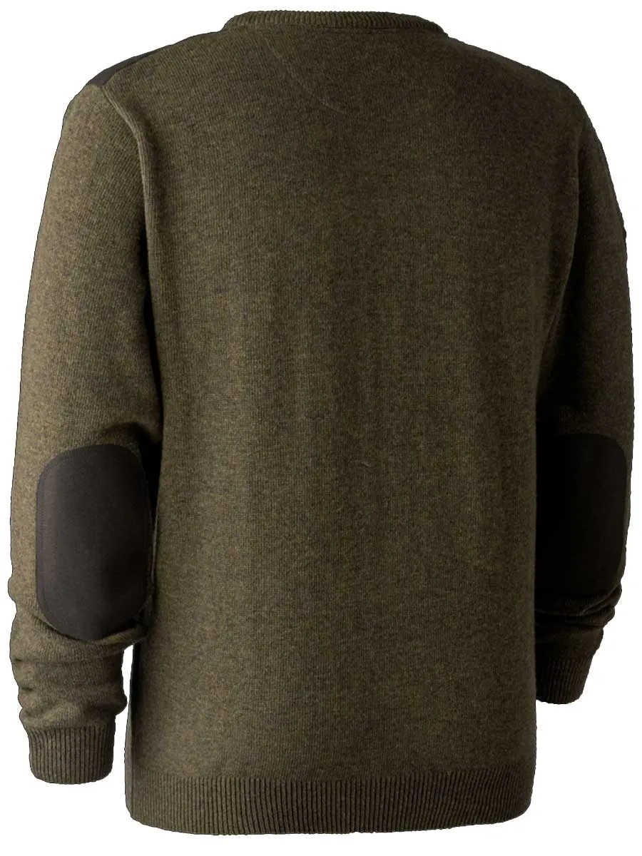 DEERHUNTER Sheffield Knit V-Neck Jumper - Mens - Cypress