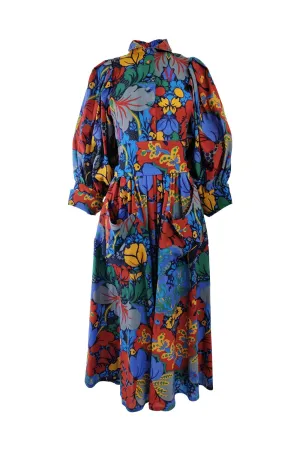 Droopy & Browns Huge Puff Sleeve Fine Wool Dress, 1980s