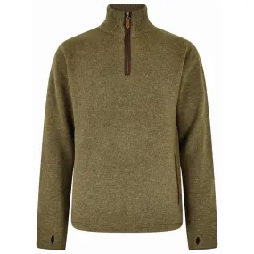 Dubarry Feeney Windproof Mens Zip Neck Jumper - Dusky Green