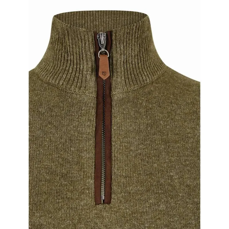 Dubarry Feeney Windproof Mens Zip Neck Jumper - Dusky Green