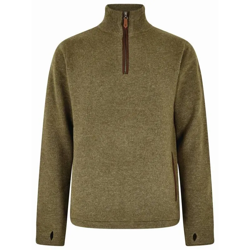 Dubarry Feeney Windproof Mens Zip Neck Jumper - Dusky Green