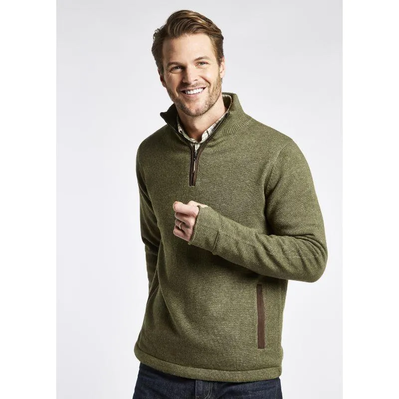 Dubarry Feeney Windproof Mens Zip Neck Jumper - Dusky Green