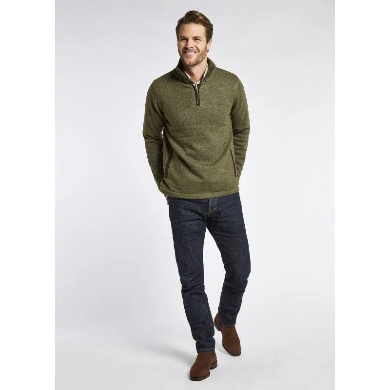 Dubarry Feeney Windproof Mens Zip Neck Jumper - Dusky Green