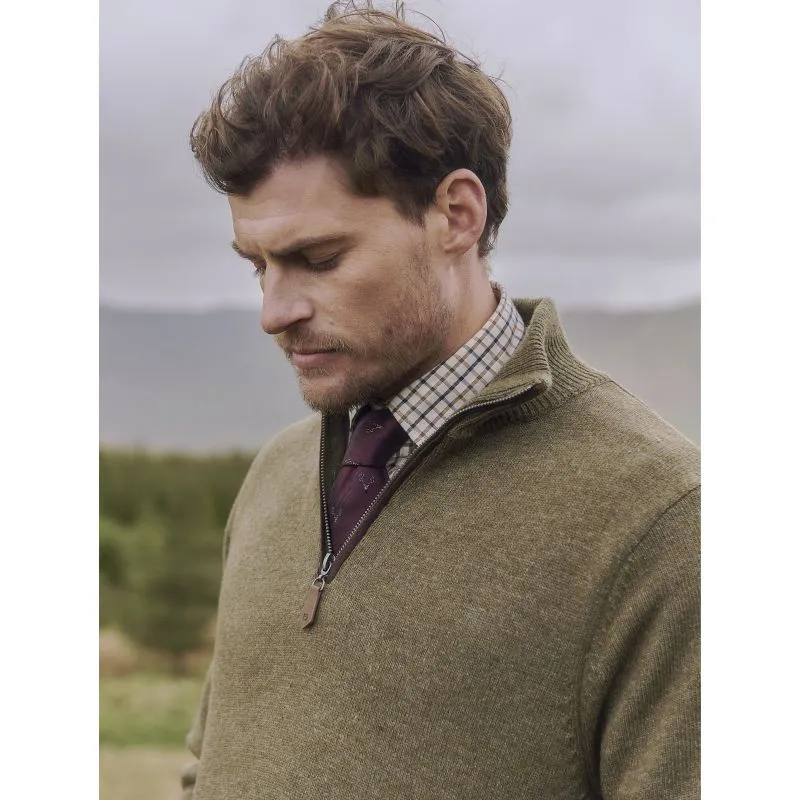 Dubarry Feeney Windproof Mens Zip Neck Jumper - Dusky Green