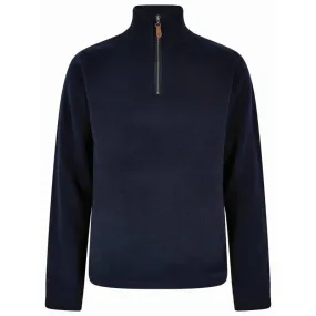 Dubarry Feeney Windproof Mens Zip Neck Jumper - Navy