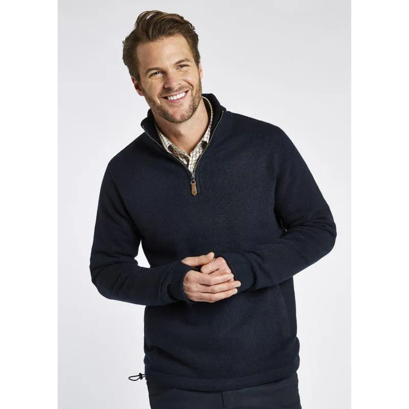 Dubarry Feeney Windproof Mens Zip Neck Jumper - Navy