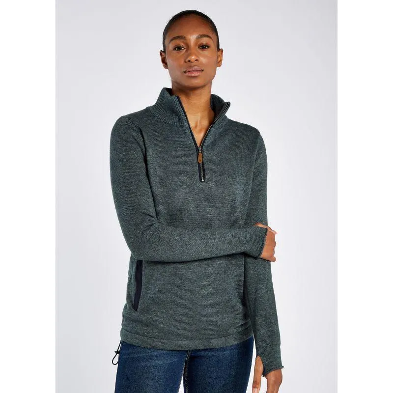 Dubarry Morrisey Windproof Ladies Zip Neck Jumper - Dark Pebble