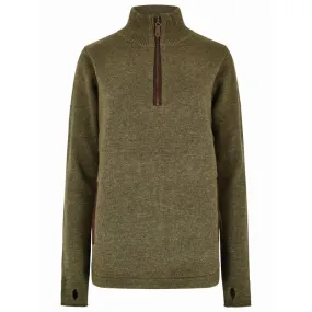 Dubarry Morrisey Windproof Ladies Zip Neck Jumper - Dusky Green