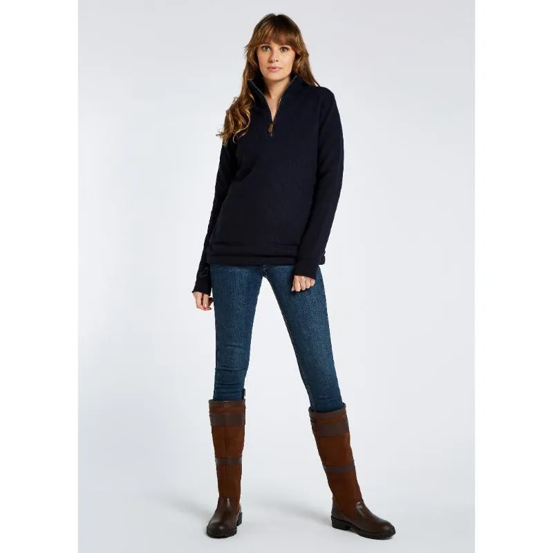 Dubarry Morrisey Windproof Ladies Zip Neck Jumper - Navy