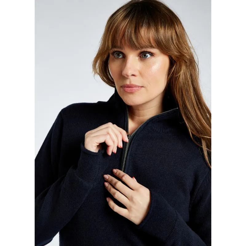 Dubarry Morrisey Windproof Ladies Zip Neck Jumper - Navy