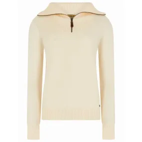 Dubarry Rosmead Ladies Zip Neck Jumper - Chalk