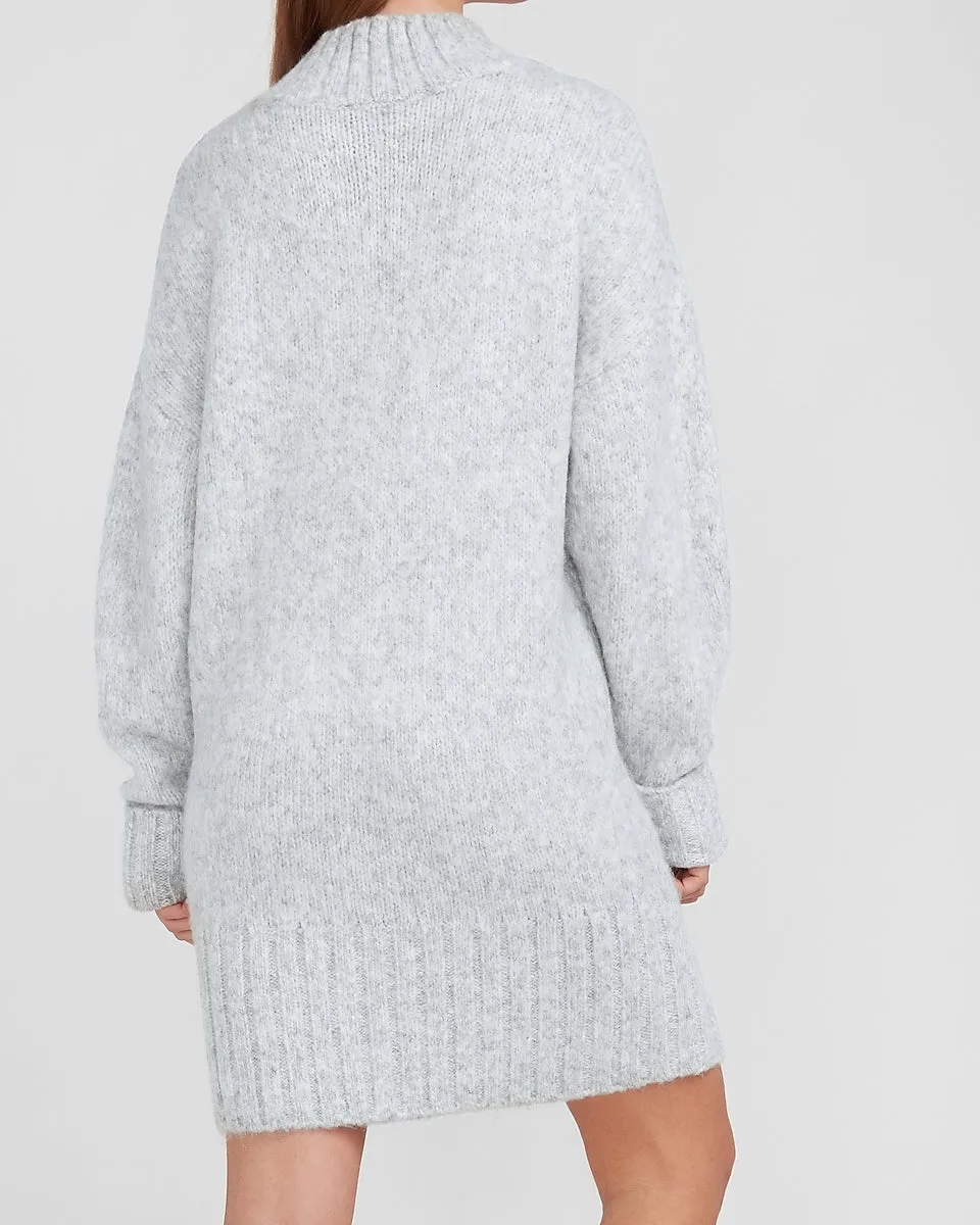 Express X You Mock Neck Sweater Dress in Gray