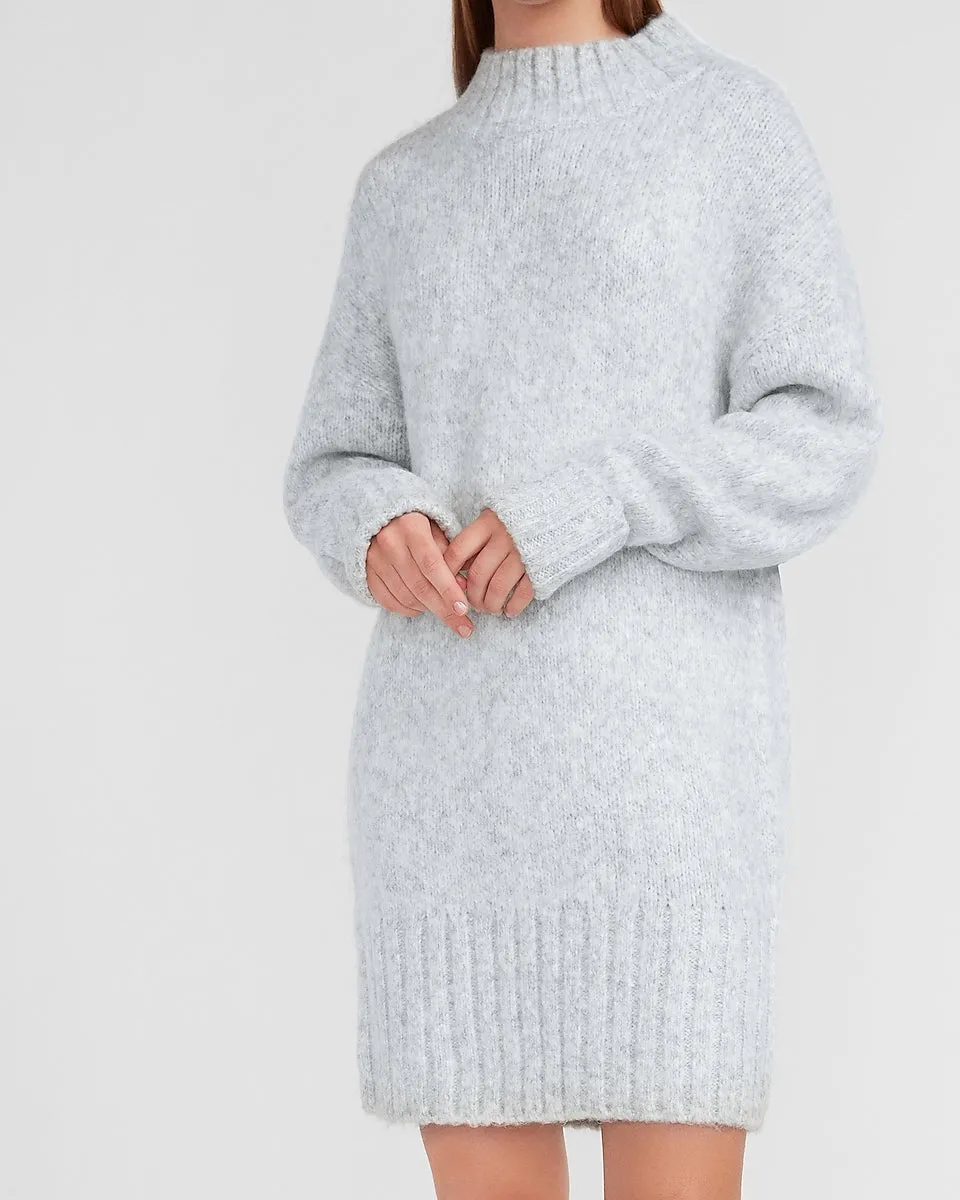 Express X You Mock Neck Sweater Dress in Gray