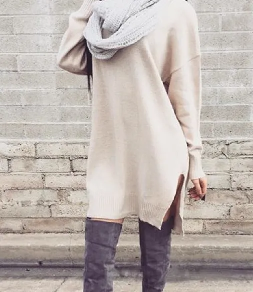 FASHION CROSS SWEATER DRESS