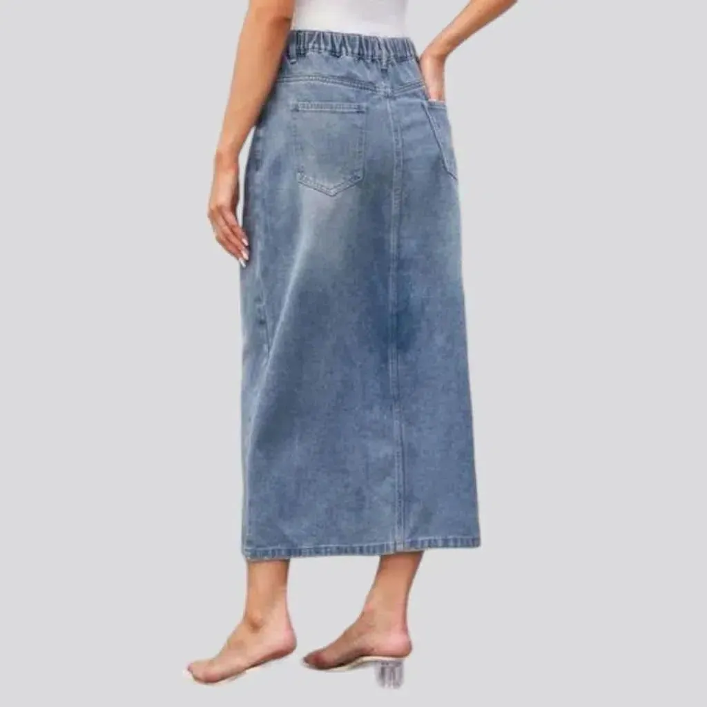 Fashion whiskered women's jean skirt