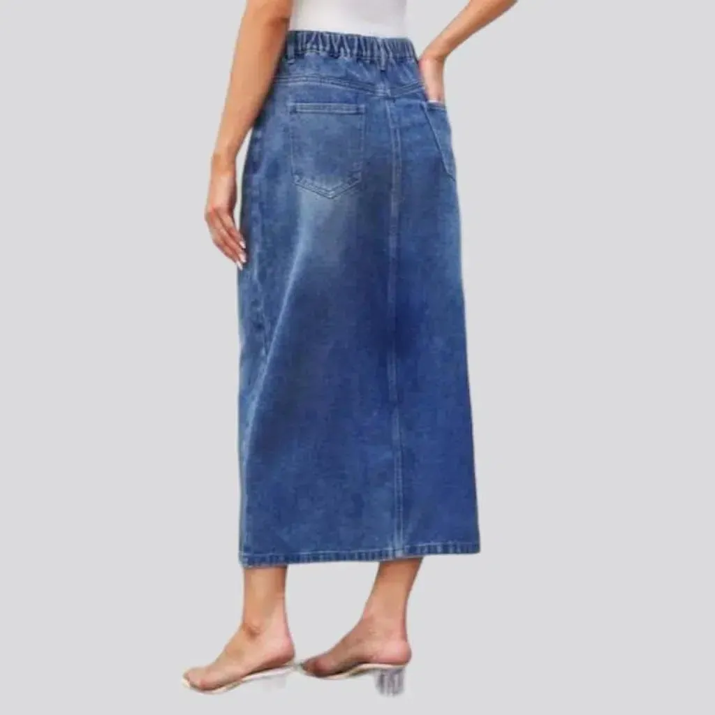 Fashion whiskered women's jean skirt