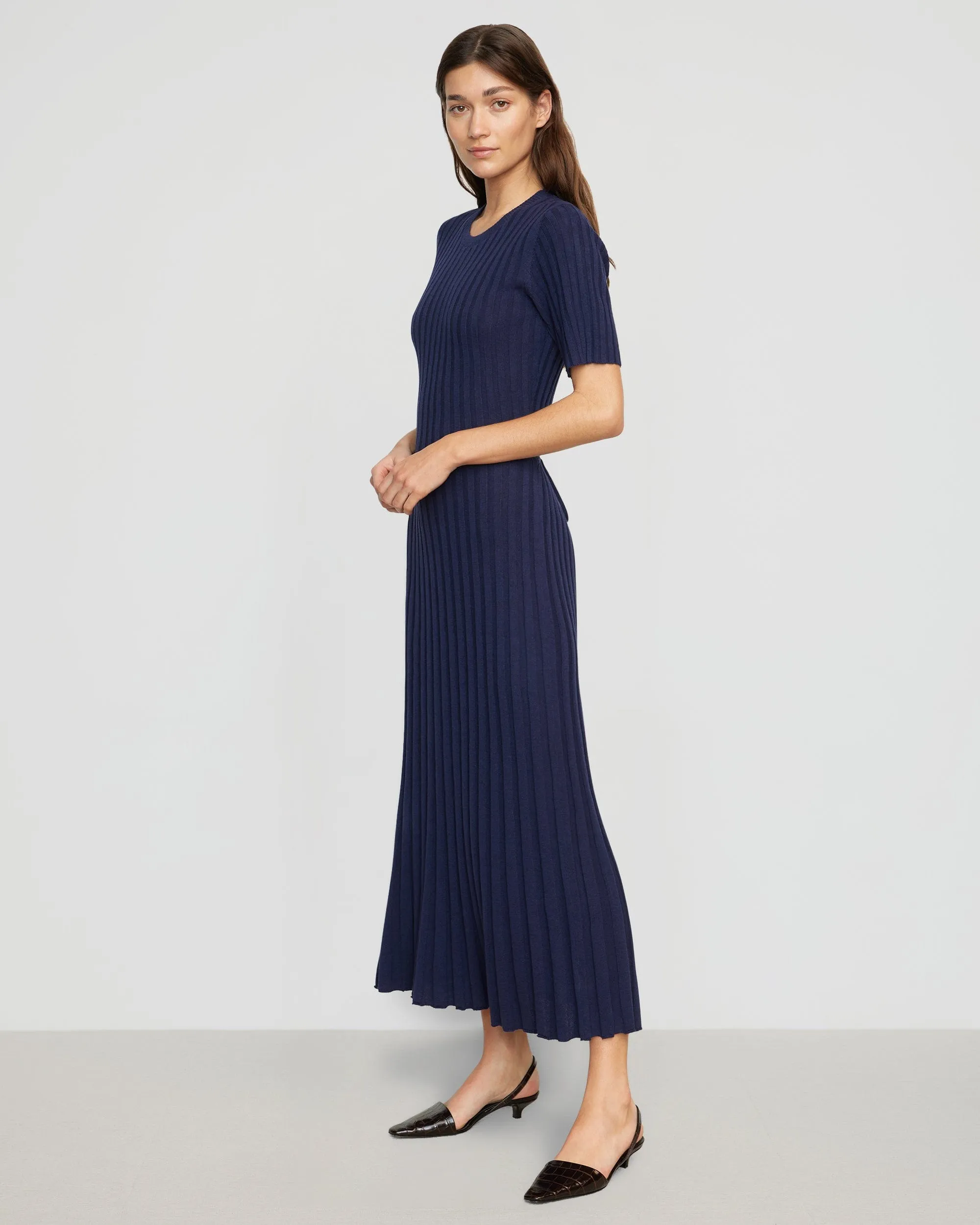 Fena Wide-Ribbed Sweater Dress