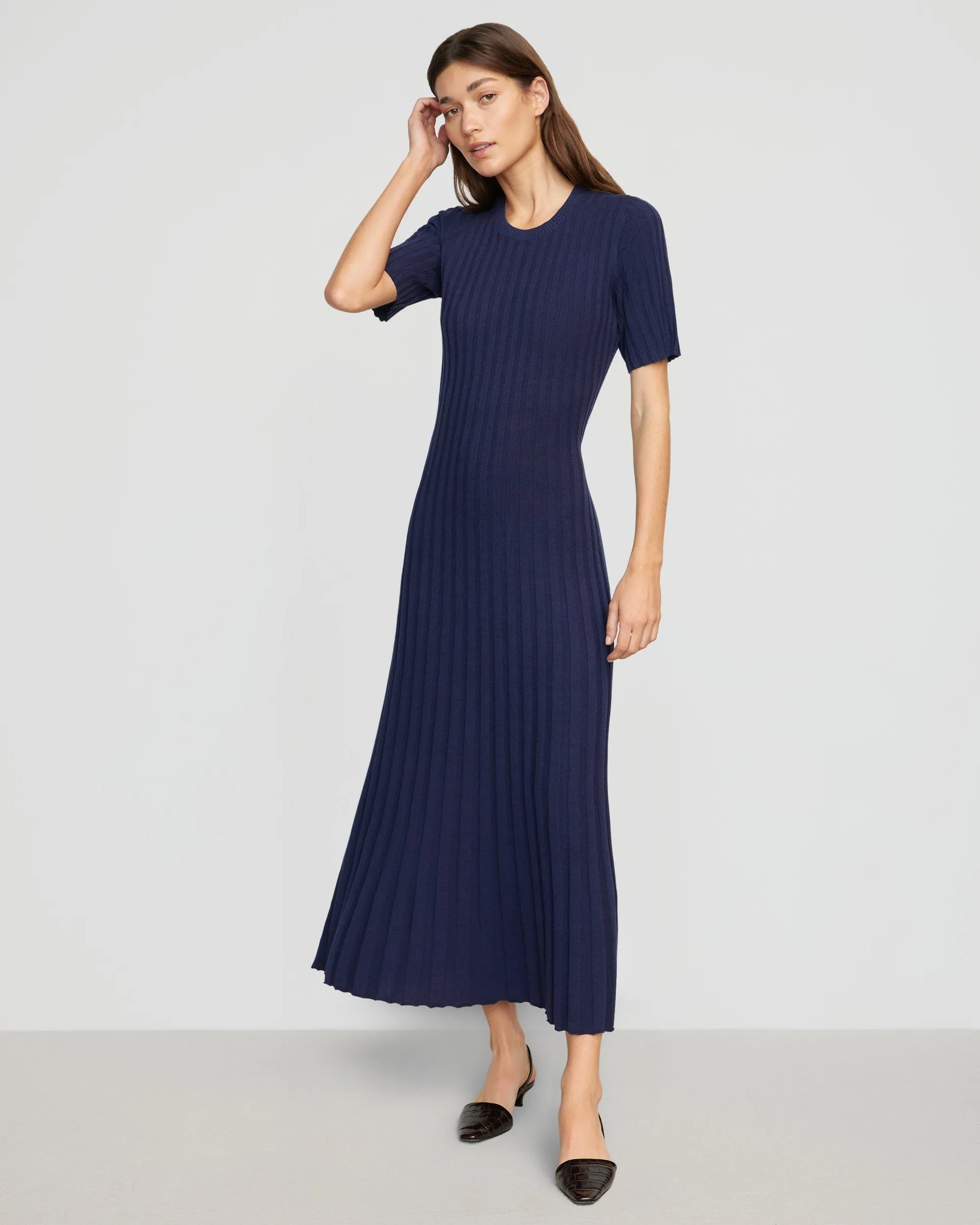 Fena Wide-Ribbed Sweater Dress