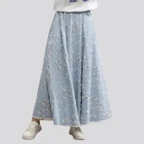 Fit-and-flare denim skirt
 for ladies