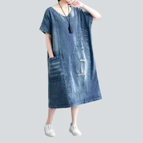 Frayed street jean dress