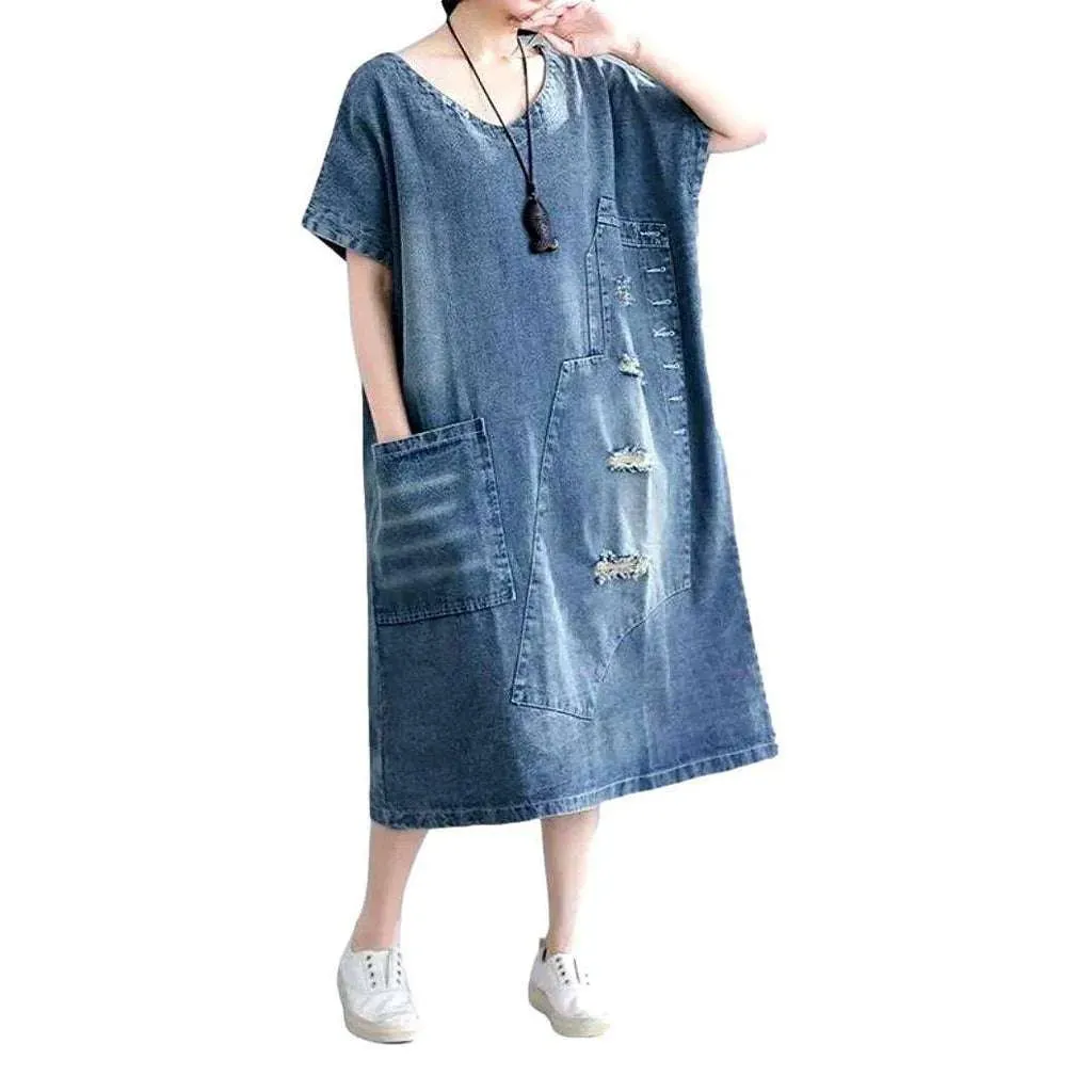 Frayed street jean dress