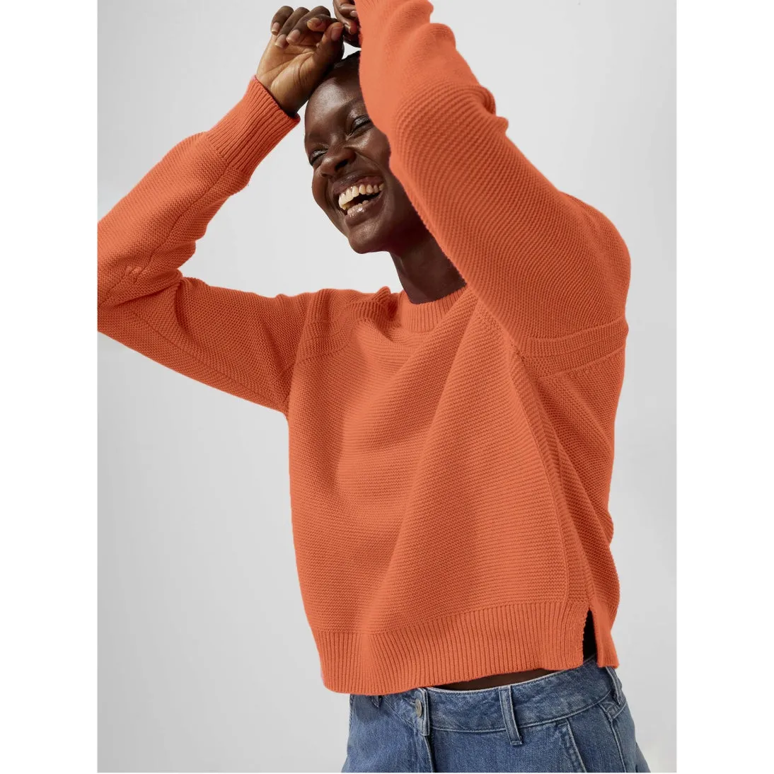 French Connection Lily Mozart Crew Neck Jumper Coral Rose 78XFE