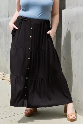 Full Size Solid Maxi Skirt