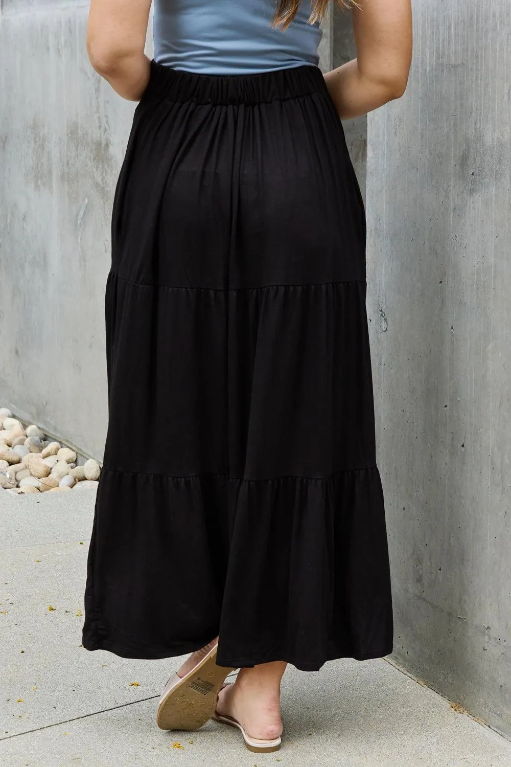 Full Size Solid Maxi Skirt