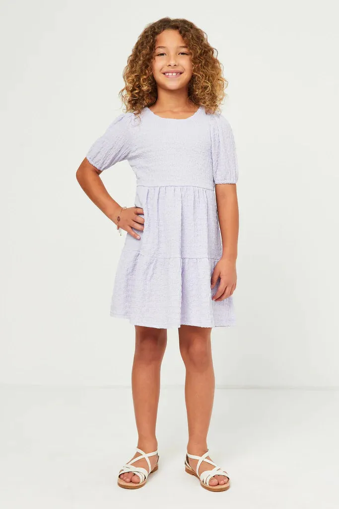 Girls Textured Roundneck Dress