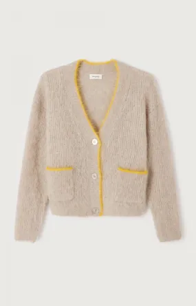 Gold Tipped Sand Cardigan BYMI -Misty Melange