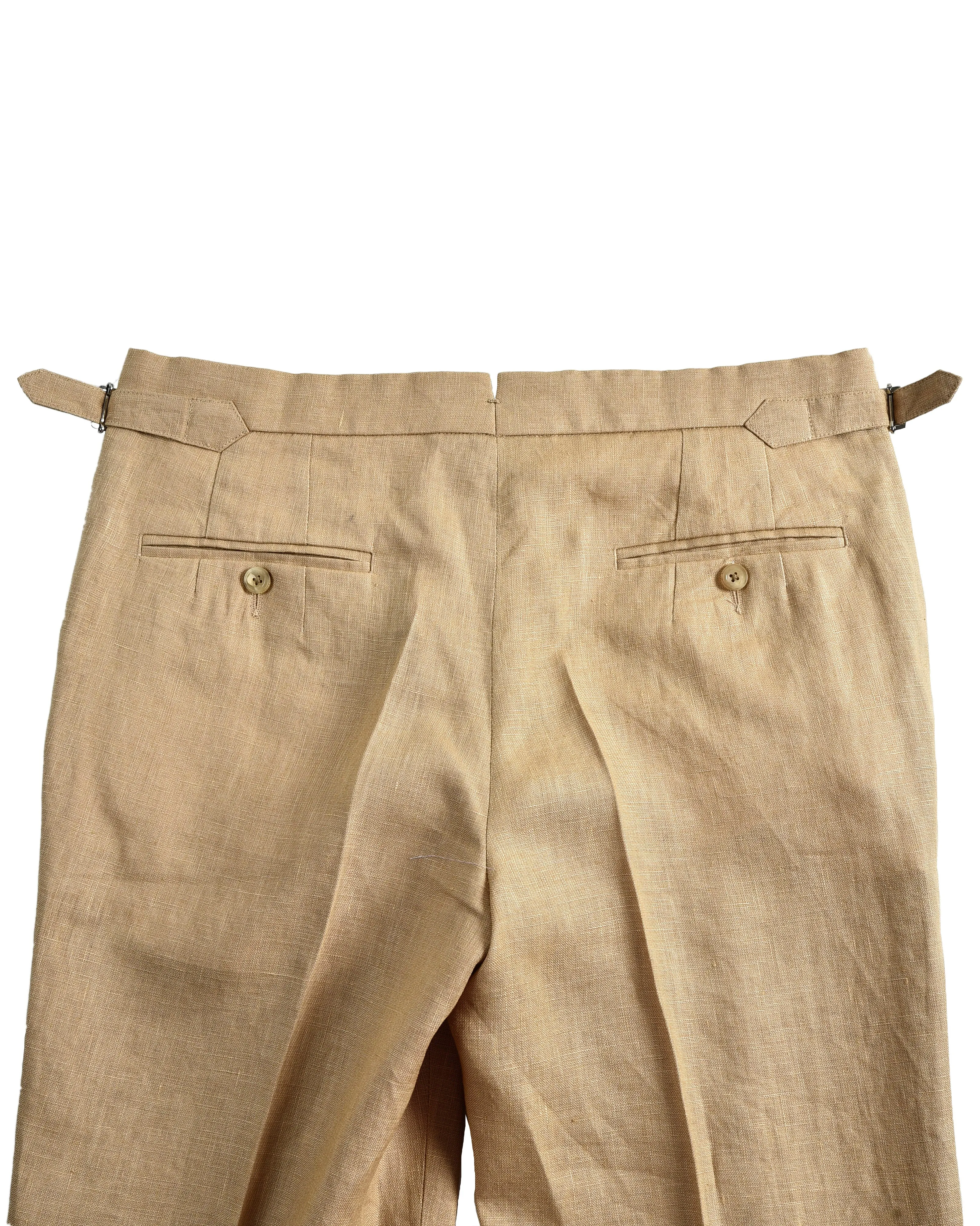 Golden Linen Dress Pant