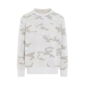 Graphic Crewneck Sweater in Camo Black/Grey