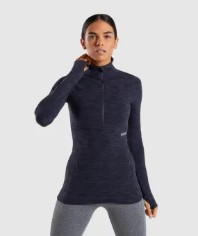 Gymshark Limit 1/2 Zip Pullover - Black Marl