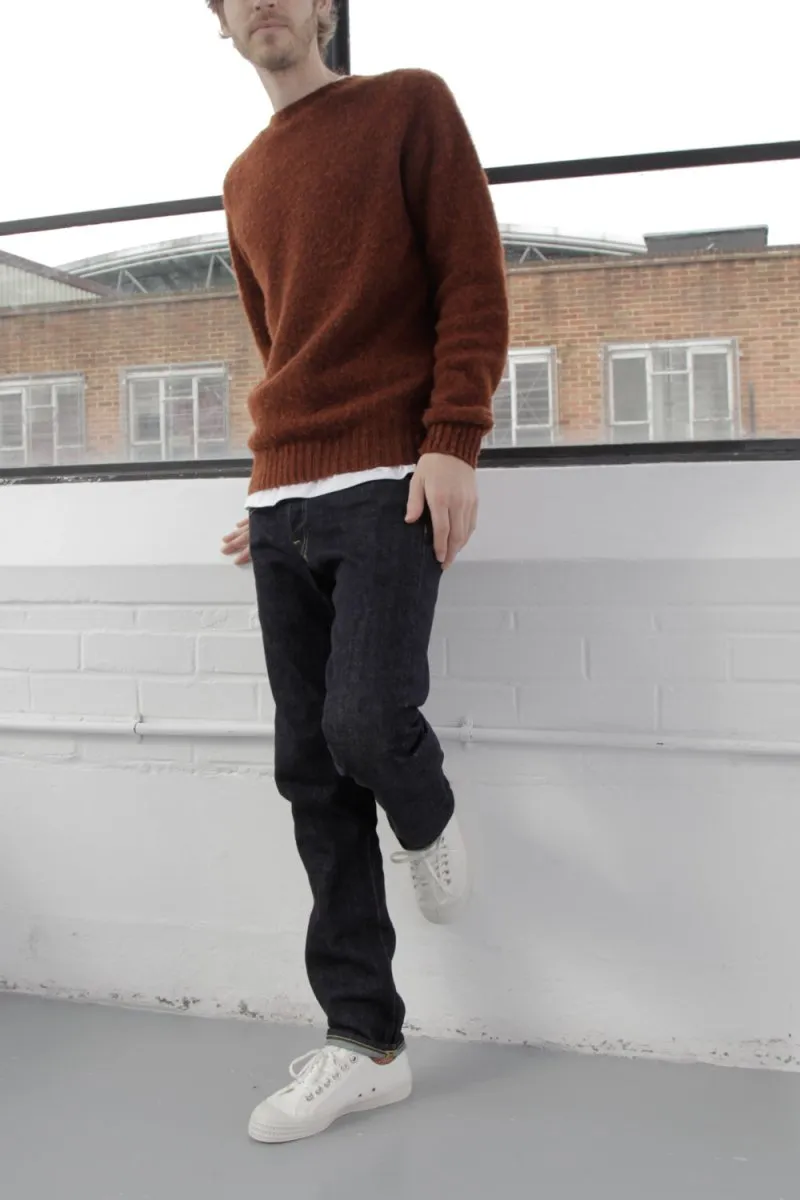 Half Dozen Super-Soft Double Brushed Crew Neck Knitted Jumper (Rust)