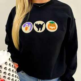 'Halloween Cookies' Embroidered Crewneck Sweatshirt